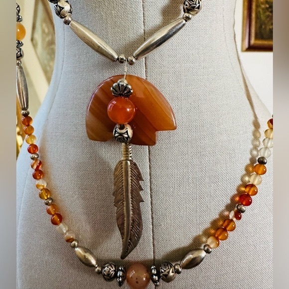Vintage Totem Bear Southwestern Necklace - Picture 6 of 16